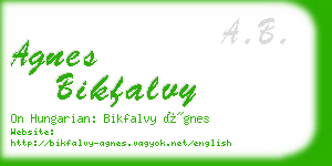 agnes bikfalvy business card